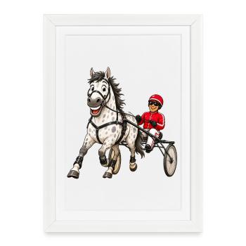 Trotter drôle - Affiche encadrée (27 × 37 cm) - blanc - Devant