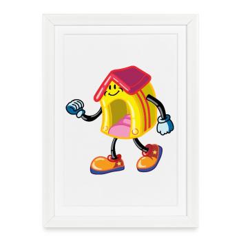 Gonflable house - Affiche encadrée (27 × 37 cm) - blanc - Devant