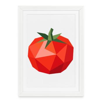 Tomate géométrique – motif légume moderne - Affiche encadrée (27 × 37 cm) - blanc - Devant