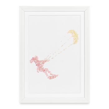 Idée cadeau pour un kitesurfeur qui pratique le kitesurf - Affiche encadrée (27 × 37 cm) - blanc - Devant