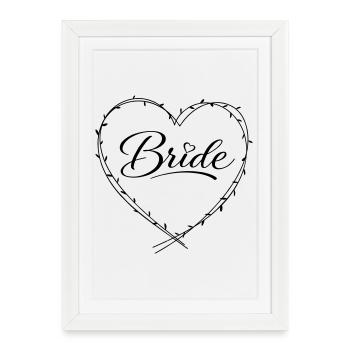 Mariée - Affiche encadrée (27 × 37 cm) - blanc - Devant