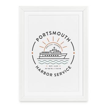 Célébrez les histoires navales et maritimes historiques de Portsmouth - Affiche encadrée (27 × 37 cm) - blanc - Devant