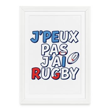 rugby, fan de rugby, rugby humour - Affiche encadrée (27 × 37 cm) - blanc - Devant