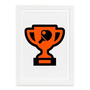 Vainqueur du tournoi de tennis de table Cup - Affiche encadrée (27 × 37 cm) - blanc - Devant