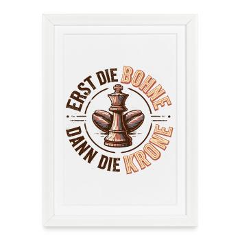 T-shirt Drôle d’échecs Coffee | Idée de cadeau - Affiche encadrée (27 × 37 cm) - blanc - Devant