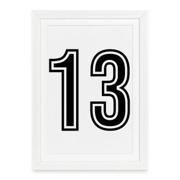 Symbole numérique 13 - Affiche encadrée (27 × 37 cm) - blanc - Devant