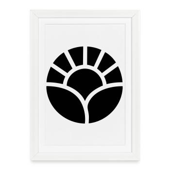 Motif du soleil et des plantes du jardinier - Affiche encadrée (27 × 37 cm) - blanc - Devant