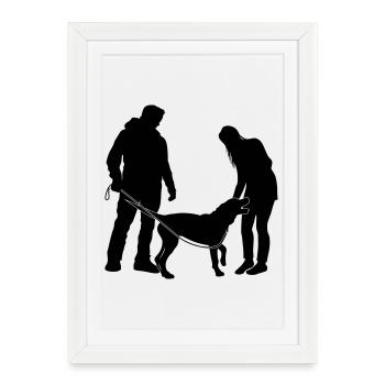 Propriétaires de chiens - Affiche encadrée (27 × 37 cm) - blanc - Devant