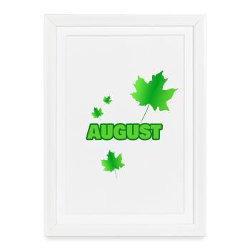 Cadeau pour le mois d’août - Affiche encadrée (27 × 37 cm) - blanc - Devant
