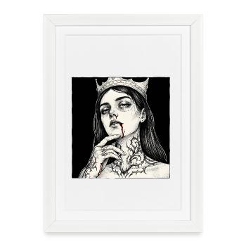 Tatouage de la Reine des Nuits - Affiche encadrée (27 × 37 cm) - blanc - Devant