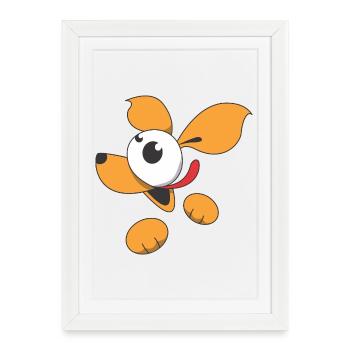 Cute Comic Dog - Framed poster (27 × 37 cm) - white - Front