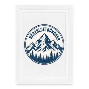 Graubünden - Framed poster (27 × 37 cm) - white - Front