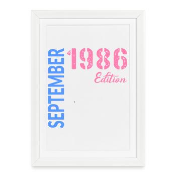 Anniversaire de septembre 1986 - Affiche encadrée (27 × 37 cm) - blanc - Devant