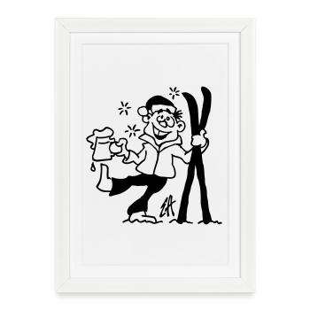 Apres-ski - Affiche encadrée (27 × 37 cm) - blanc - Devant