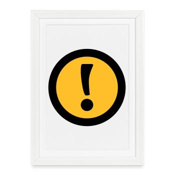 Achtung | Attention - Affiche encadrée (27 × 37 cm) - blanc - Devant