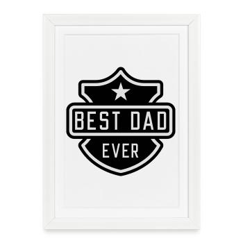 Best Dad ever - Affiche encadrée (27 × 37 cm) - blanc - Devant