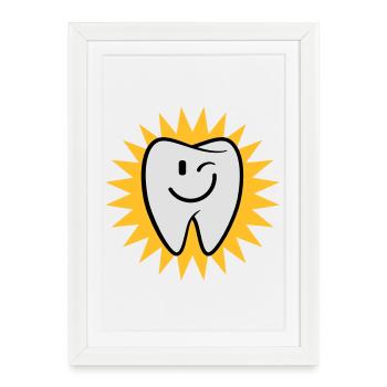 Happy tooth - Framed poster (27 × 37 cm) - white - Front