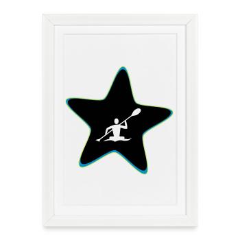 Kayak star - Framed poster (27 × 37 cm) - white - Front