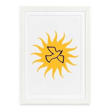 Colombe de la paix Sun - Affiche encadrée (27 × 37 cm) - blanc - Devant