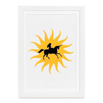 Sun with Unicorn - Framed poster (27 × 37 cm) - white - Front