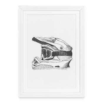 Helmet - Framed poster (27 × 37 cm) - white - Front
