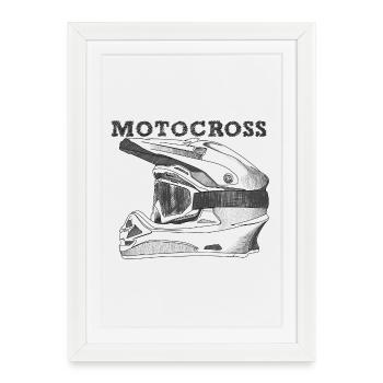 Motocross - Framed poster (27 × 37 cm) - white - Front