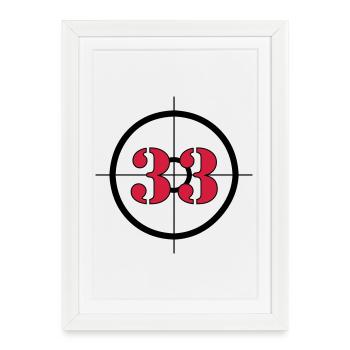 Représente : 33 (V) - Affiche encadrée (27 × 37 cm) - blanc - Devant