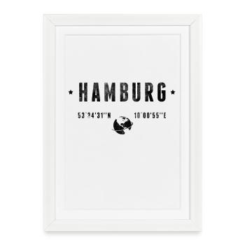 Hamburg - Framed poster (27 × 37 cm) - white - Front