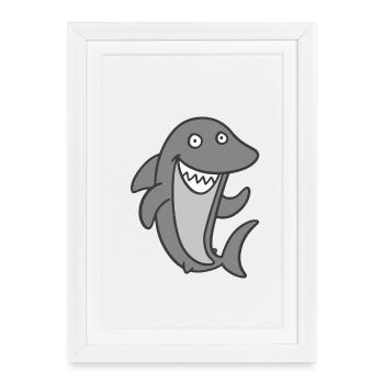 requin - Affiche encadrée (27 × 37 cm) - blanc - Devant