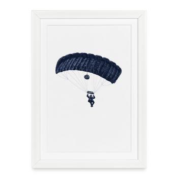 parachuting - Affiche encadrée (27 × 37 cm) - blanc - Devant