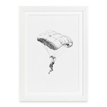 parachuting - Affiche encadrée (27 × 37 cm) - blanc - Devant
