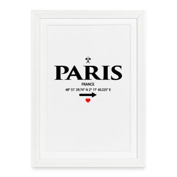 Paris - France - Affiche encadrée (27 × 37 cm) - blanc - Devant