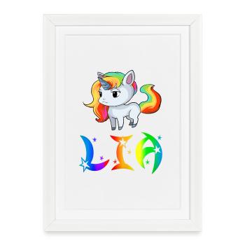 Lia Unicorn - Framed poster (27 × 37 cm) - white - Front