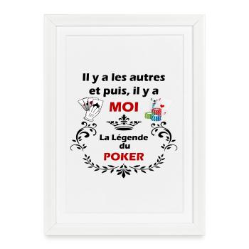 LA LEGENDE DU POKER - Affiche encadrée (27 × 37 cm) - blanc - Devant