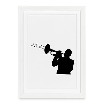 musique jazz - Affiche encadrée (27 × 37 cm) - blanc - Devant