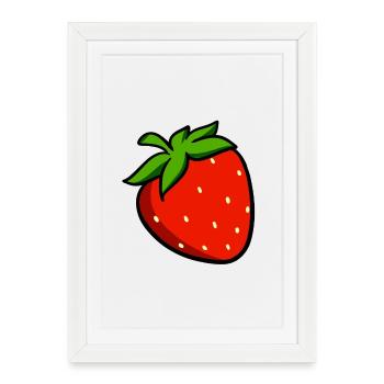 fraises - Affiche encadrée (27 × 37 cm) - blanc - Devant