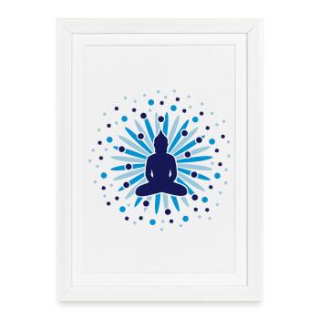 Un Mandala du Bouddha - Affiche encadrée (27 × 37 cm) - blanc - Devant
