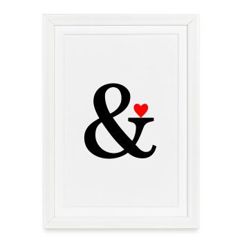 Ampersand Heart - Et Sign & Love - Framed poster (27 × 37 cm) - white - Front