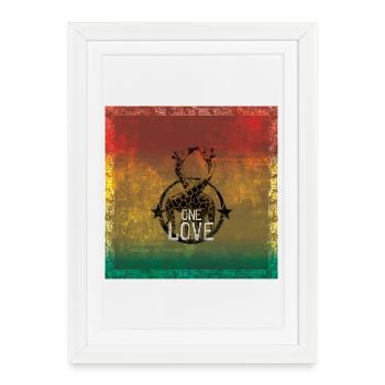 un reggae d'amour - Affiche encadrée (27 × 37 cm) - blanc - Devant