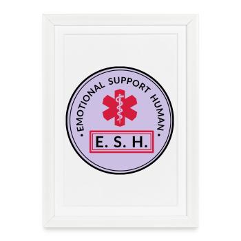 Emotional Support Human - Gerahmtes Poster (27 × 37 cm) - Weiß - Vorne