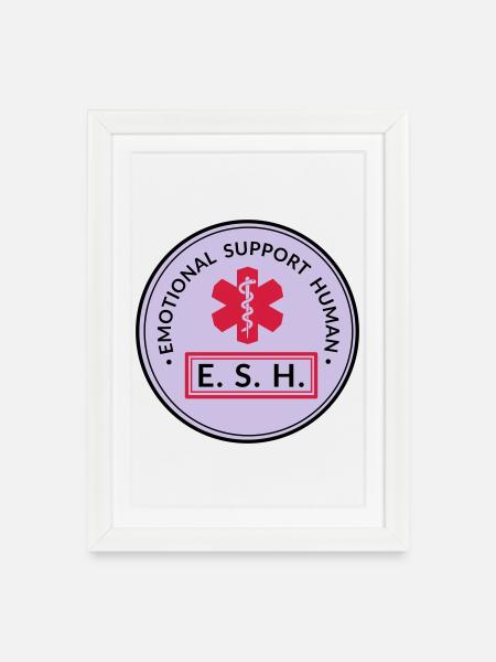 Emotional Support Human - Gerahmtes Poster (27 × 37 cm) - Weiß