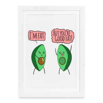 Blague sur l’avocat : chutes grosses - Affiche encadrée (27 × 37 cm) - blanc - Devant