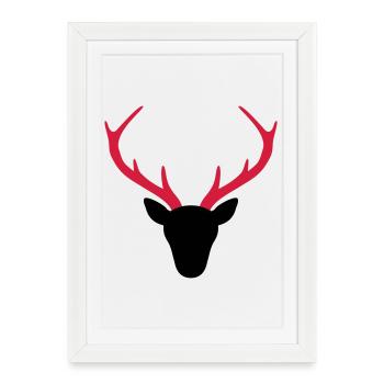 Deer antler hunter gift - Framed poster (27 × 37 cm) - white - Front
