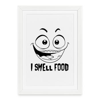 I smell food - Framed poster (27 × 37 cm) - white - Front