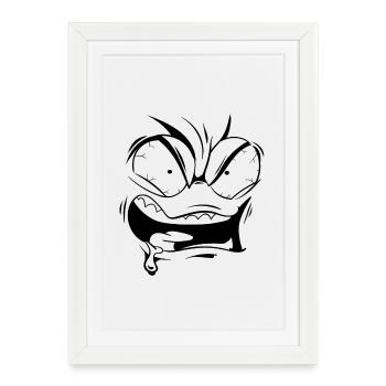 Angry face - Framed poster (27 × 37 cm) - white - Front