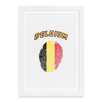 Belgique Empreinte / Drapeau cadeau - Affiche encadrée (27 × 37 cm) - blanc - Devant
