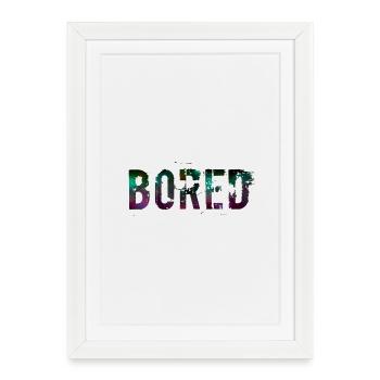 Bored Color Explosion Graffiti Texte - Affiche encadrée (27 × 37 cm) - blanc - Devant