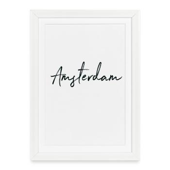 Amsterdam - Affiche encadrée (27 × 37 cm) - blanc - Devant