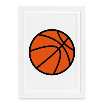 basket-ball - Affiche encadrée (27 × 37 cm) - blanc - Devant