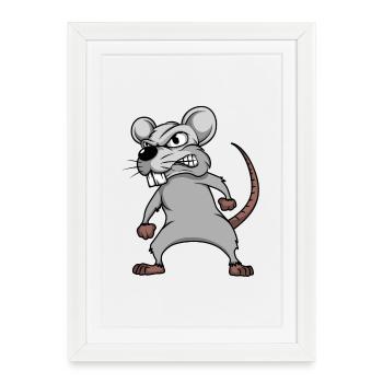 Souris souris mousi petites souris rat rongeur - Affiche encadrée (27 × 37 cm) - blanc - Devant